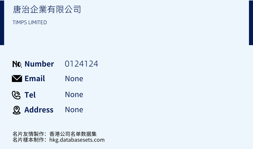 唐治企業有限公司 Business Card Sample