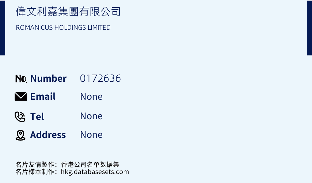偉文利嘉集團有限公司 Business Card Sample