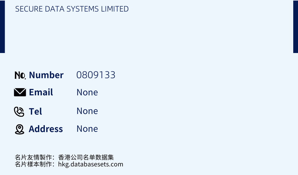 SECURE DATA SYSTEMS LIMITED Business Card Sample