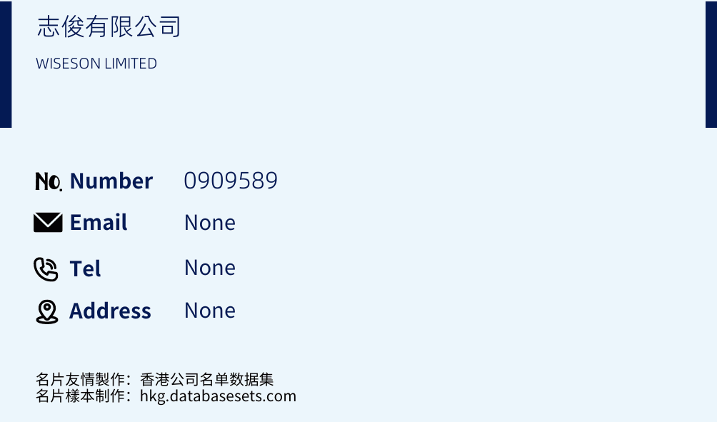 志俊有限公司 Business Card Sample