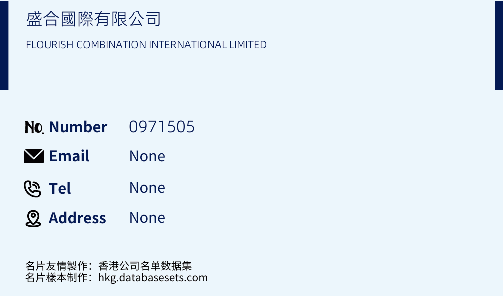 盛合國際有限公司 Business Card Sample