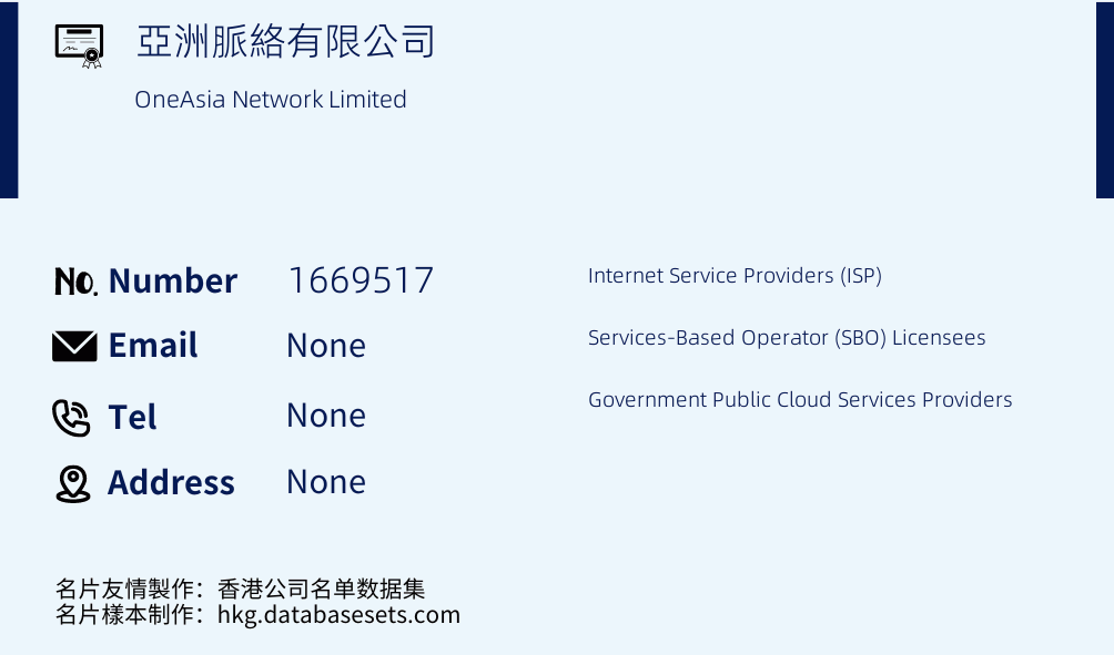 亞洲脈絡有限公司 Business Card Sample