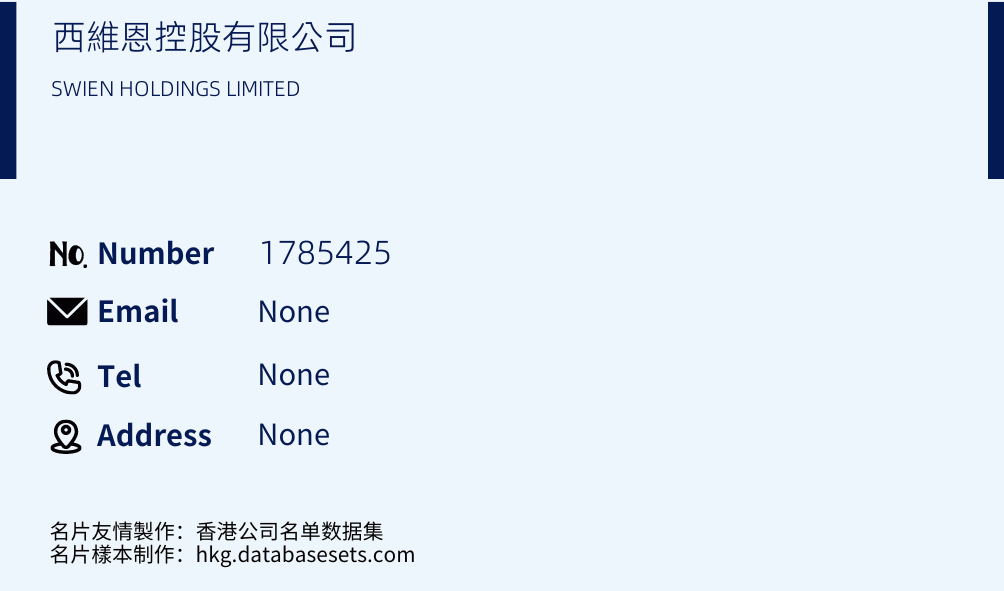 西維恩控股有限公司 Business Card Sample