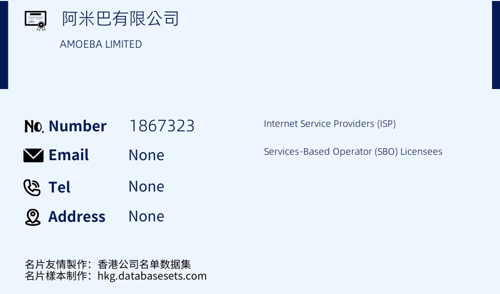 阿米巴有限公司 Business Card Sample