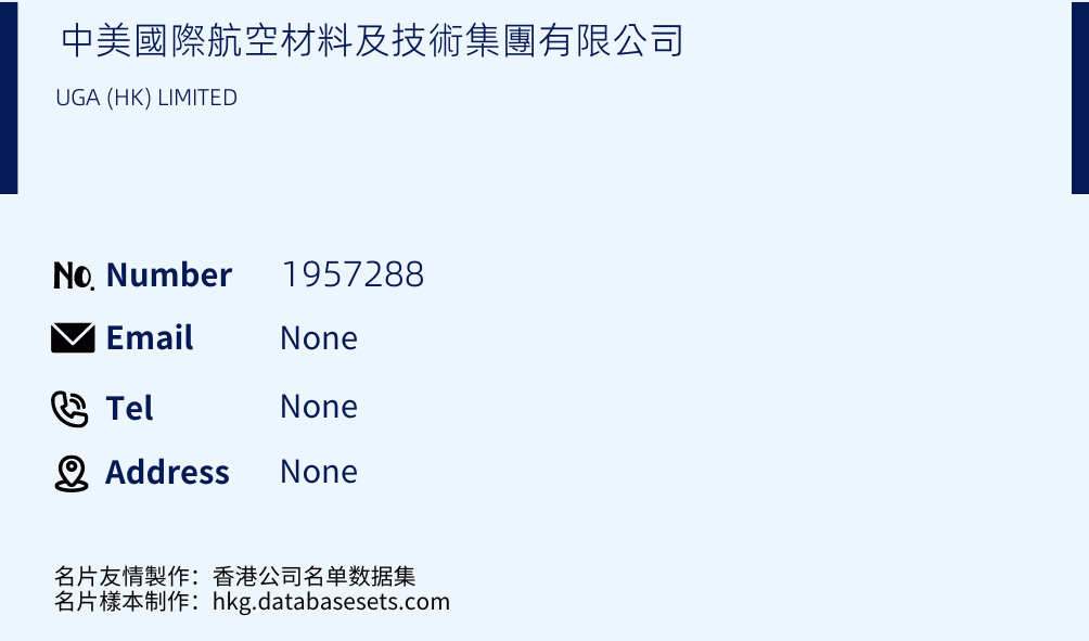 中美國際航空材料及技術集團有限公司 Business Card Sample