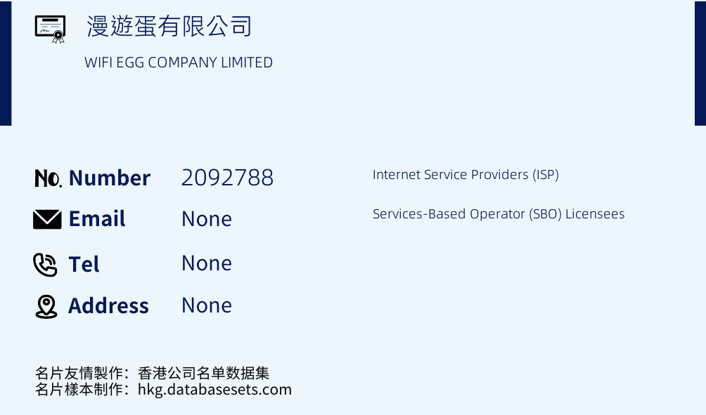 漫遊蛋有限公司 Business Card Sample
