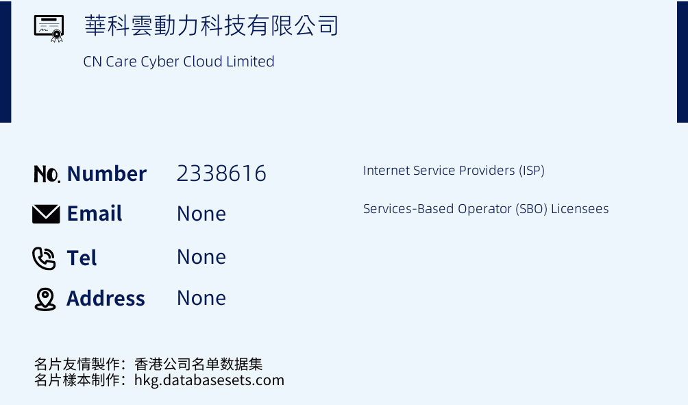 華科雲動力科技有限公司 Business Card Sample