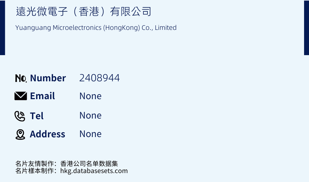 遠光微電子（香港）有限公司 Business Card Sample