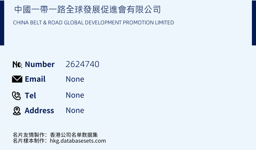 中國一帶一路全球發展促進會有限公司 Business Card Sample