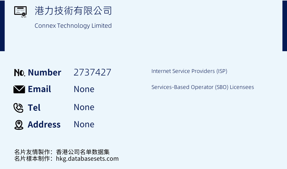 港力技術有限公司 Business Card Sample