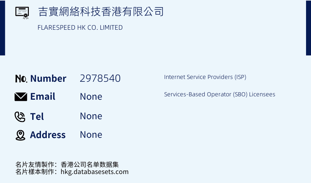 吉實網絡科技香港有限公司 Business Card Sample