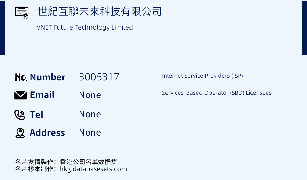世紀互聯未來科技有限公司 Business Card Sample