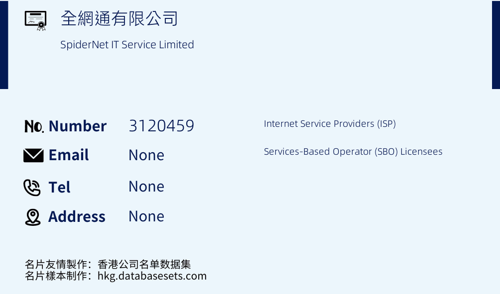 全網通有限公司 Business Card Sample