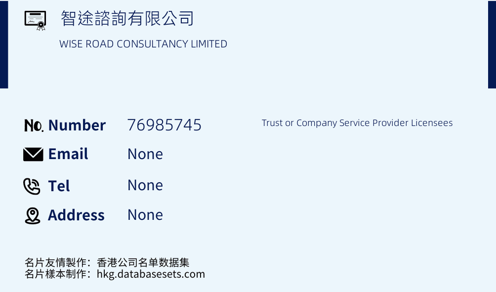 智途諮詢有限公司 Business Card Sample
