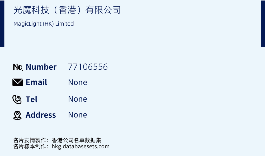 光魔科技（香港）有限公司 Business Card Sample