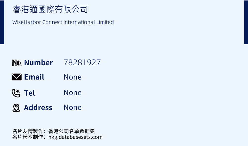 睿港通國際有限公司 Business Card Sample