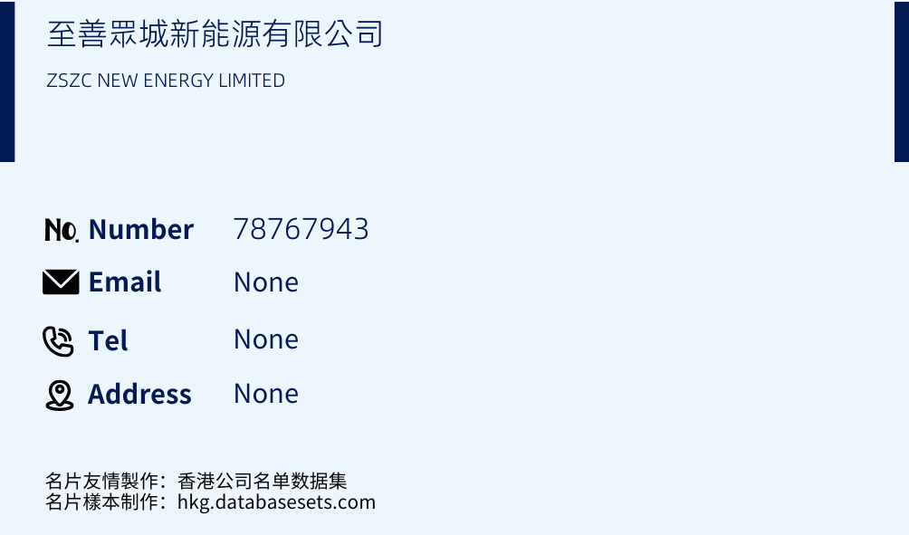 至善眾城新能源有限公司 Business Card Sample