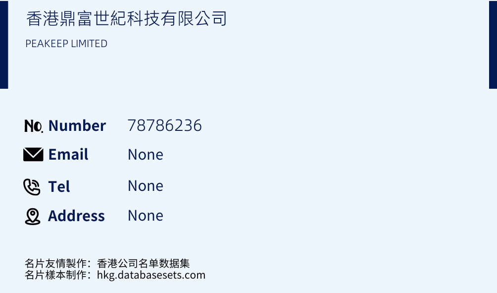 香港鼎富世紀科技有限公司 Business Card Sample