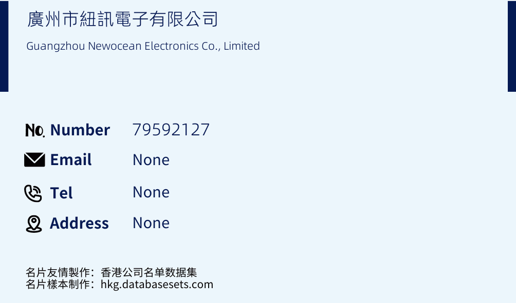廣州市紐訊電子有限公司 Business Card Sample