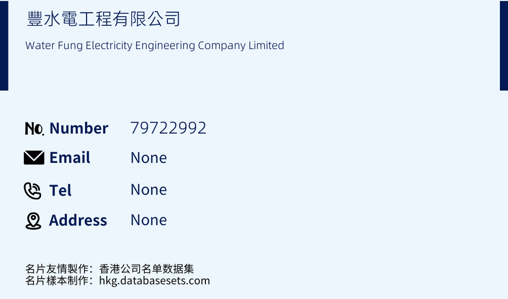 豐水電工程有限公司 Business Card Sample
