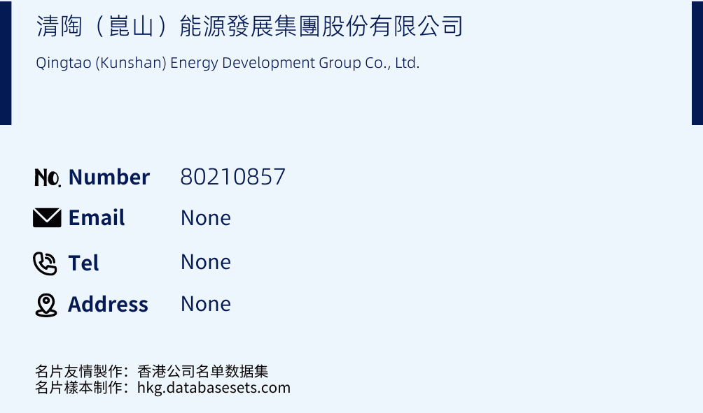 清陶（崑山）能源發展集團股份有限公司 Business Card Sample