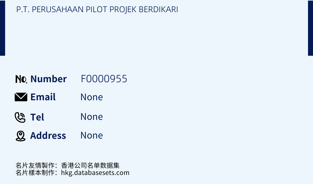 P.T. PERUSAHAAN PILOT PROJEK BERDIKARI Business Card Sample