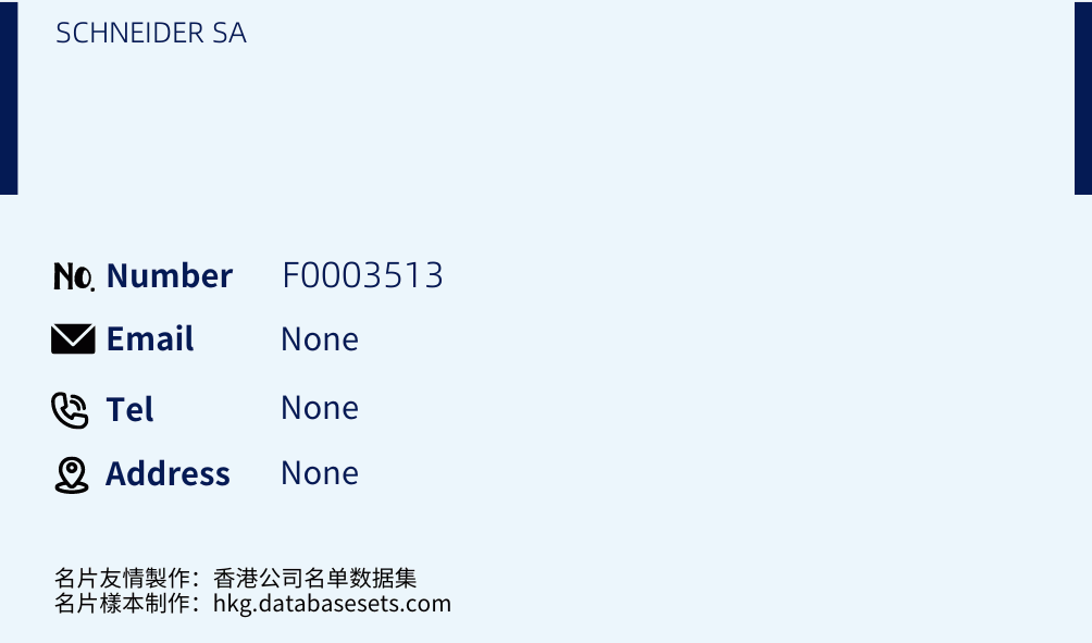 SCHNEIDER SA Business Card Sample