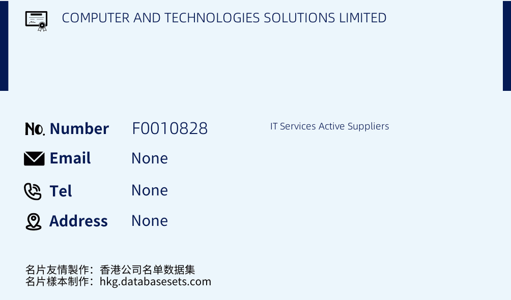 COMPUTER AND TECHNOLOGIES SOLUTIONS LIMITED Business Card Sample