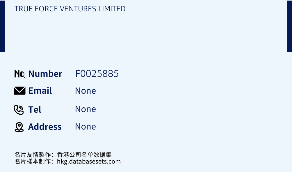 TRUE FORCE VENTURES LIMITED Business Card Sample
