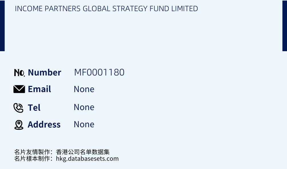 INCOME PARTNERS GLOBAL STRATEGY FUND LIMITED Business Card Sample