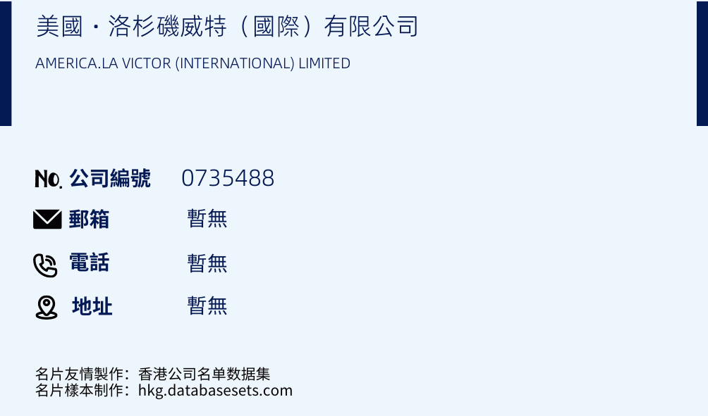 美国‧洛杉磯威特（国际）有限公司的名片样本