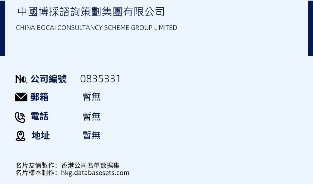 中国博采咨询策划集团有限公司的名片样本