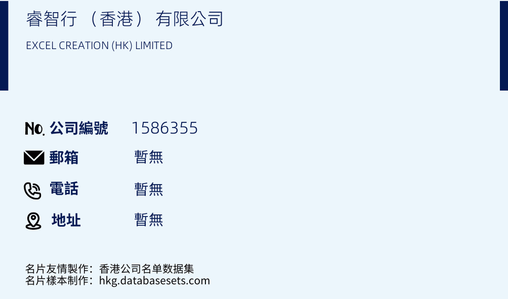 睿智行 （香港） 有限公司的名片样本