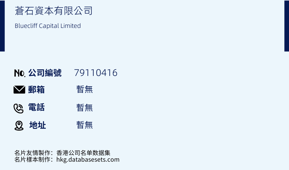 苍石资本有限公司的名片样本
