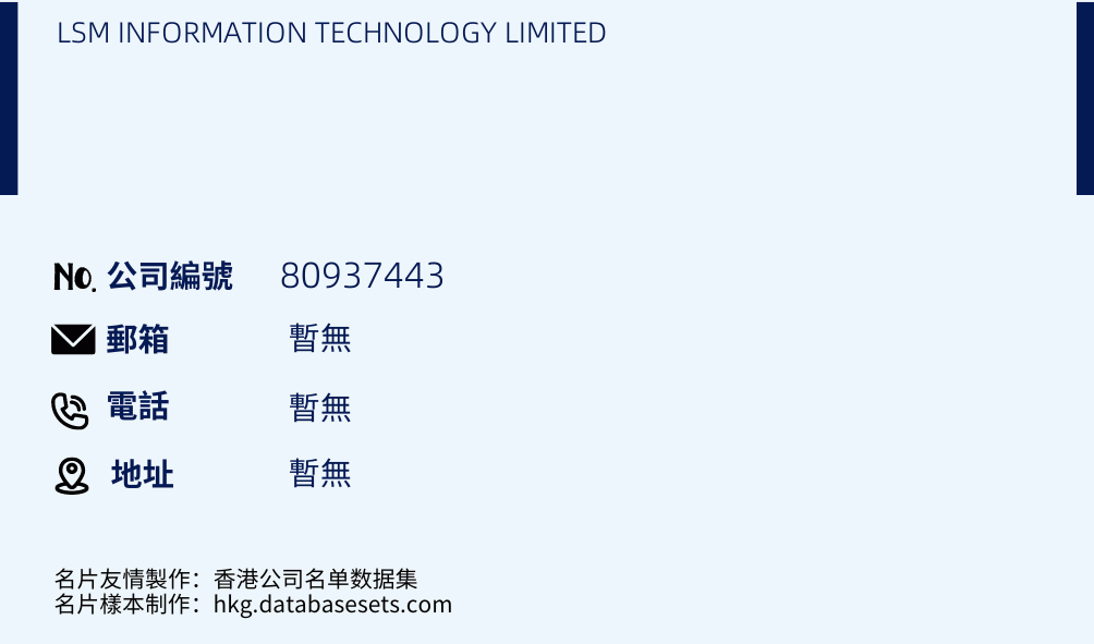 LSM INFORMATION TECHNOLOGY LIMITED的名片样本