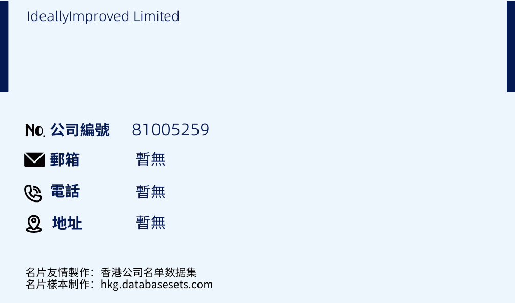 IdeallyImproved Limited的名片样本